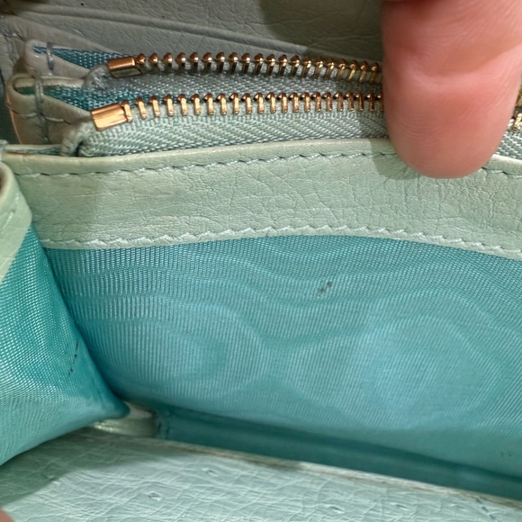 Gucci Ostrich Long Mint Green Wallet - Picture 8 of 9